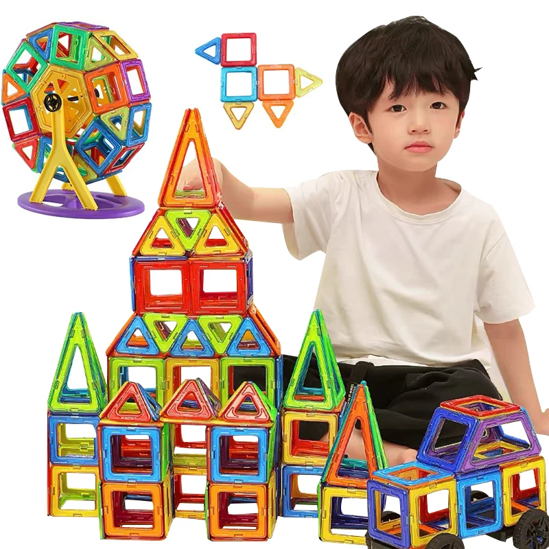 

Магнитные строительные детали «сделай сам» большого размера, 30-168 шт., магнитные игрушки для строительства, магнитные модели блоков, игрушки...