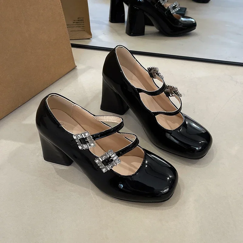 Новинка 2025 брендовая женская обувь на высоком каблуке с пряжкой и ремешком