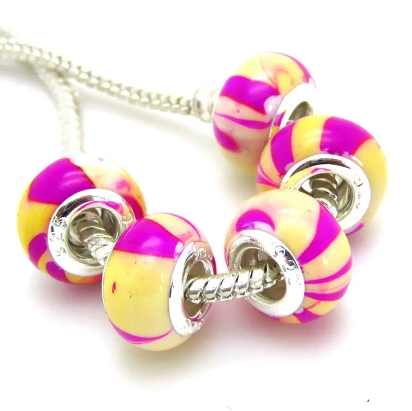 

50pcs/lot Acrylic Big Hole Loose Spacer Beads fit European Jewelry Making Necklaces Earrings Bracelets Handmade Accessory