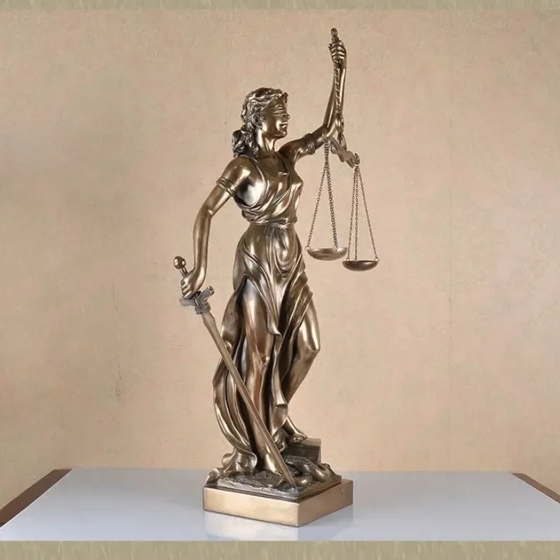 Фото Aqumotic Греция Justitia Justice Fair Goddess Ретро ремесло аксессуары для дома украшения Европейская креативная ретро-скульптура для кафе №5