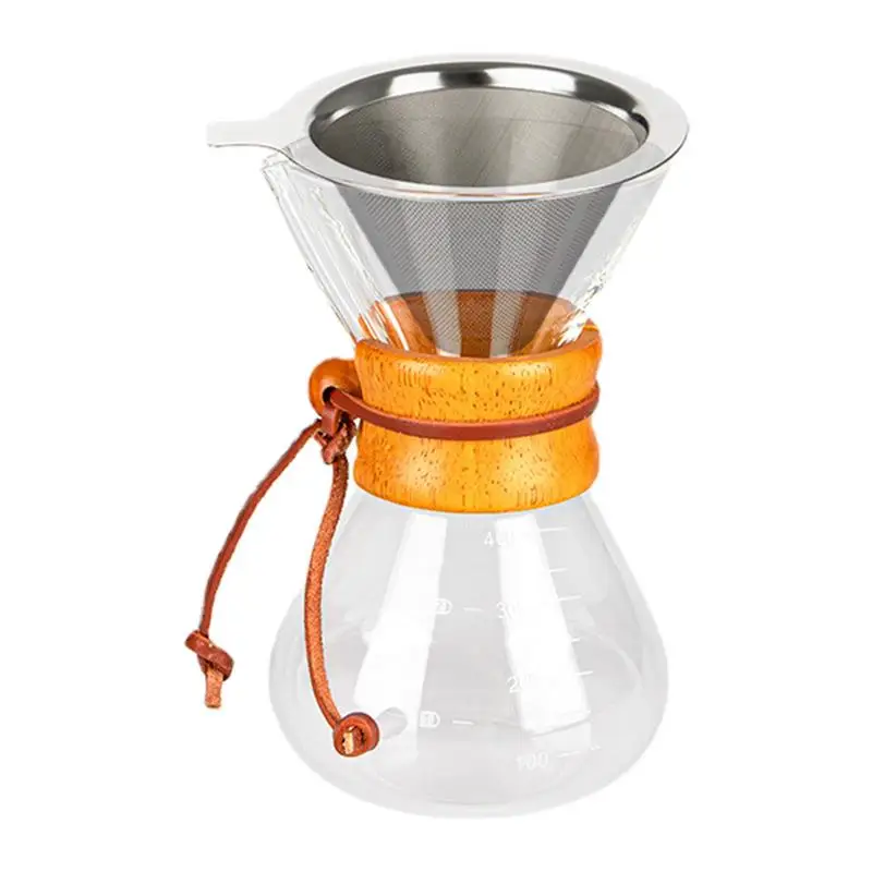 

Капельный кофейник 400 мл, элегантный эффективный кофейник с фильтрацией, кофейник с точным управлением, кофеварка для дома, офиса и путешест...