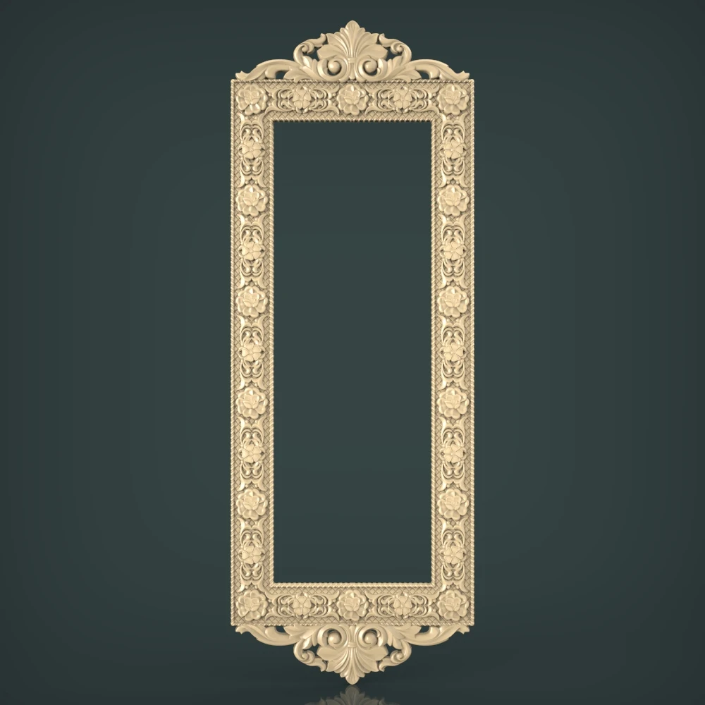 

Зеркальная рамка 3D STL модель для ЧПУ гравировки и рельефной 3d-печати поддержка ZBrush Artcam Aspire Cut3D