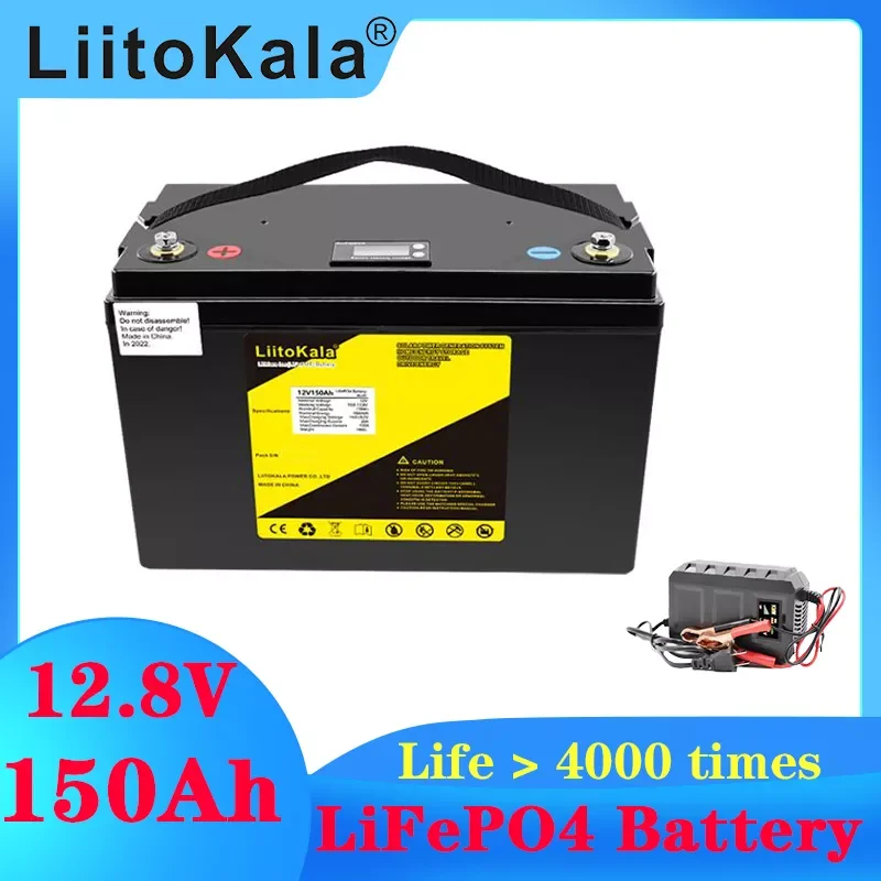 

12.8V 150Ah Lifepo4 Battery Pack Lithium Iron Phosphate Deep Cycle Batteries for boat motor inverter EU US Tax Free