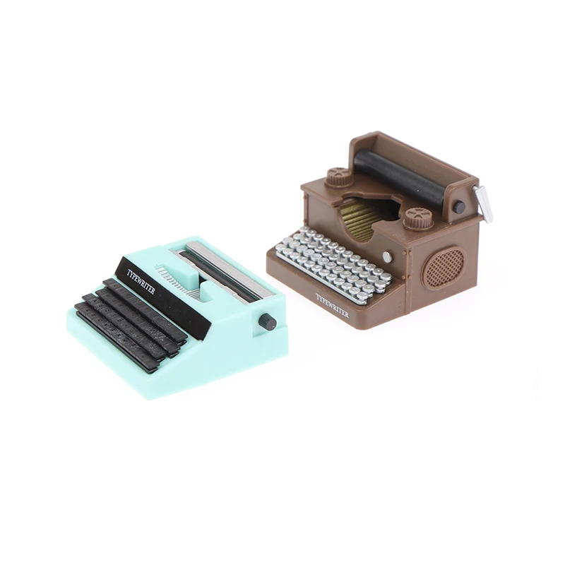 

1: 12 мини-украшения для кукольного домика, имитация машинки для письма, реквизит для сцены игрушек