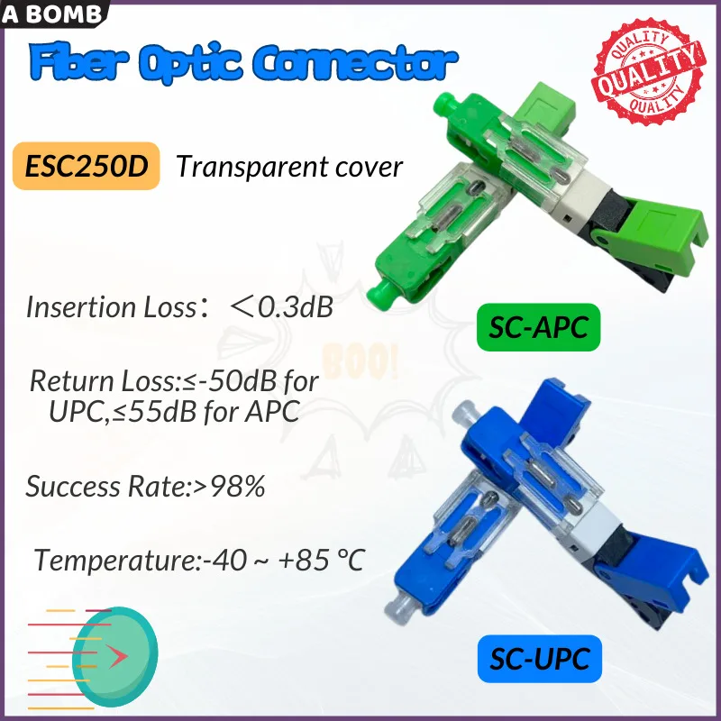 

ESC250D SC-APC /SC-UPC высококачественный одномодовый оптический Быстрый разъем FTTH с низкой потерей SM оптоволоконный быстрый разъем Бесплатная доставка