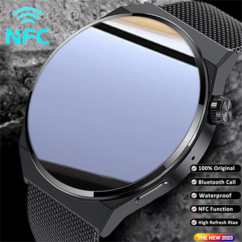 

2023 New smartwatch NFC Business smartwatch men 390*390 full screen Touch Bluetooth talk IP68 waterproof men for Huawei Xiaomi