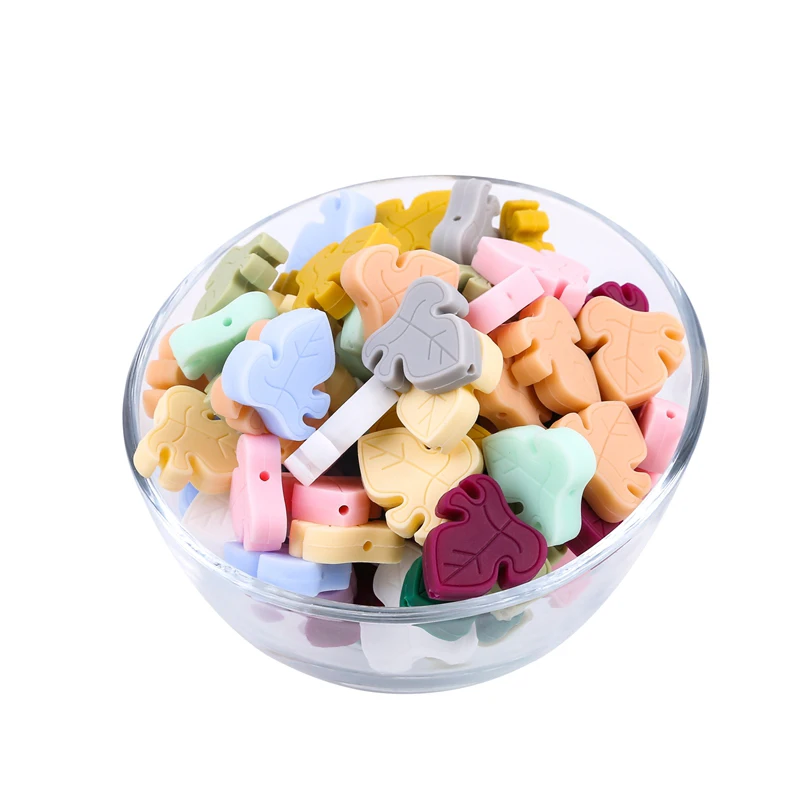 Bopoobo Cartoon Silicone Teether 5pcs Silicone Turtle Leaf Beads BPA Free  Silicone Beads Baby Teething Beads Baby Gifts  Food