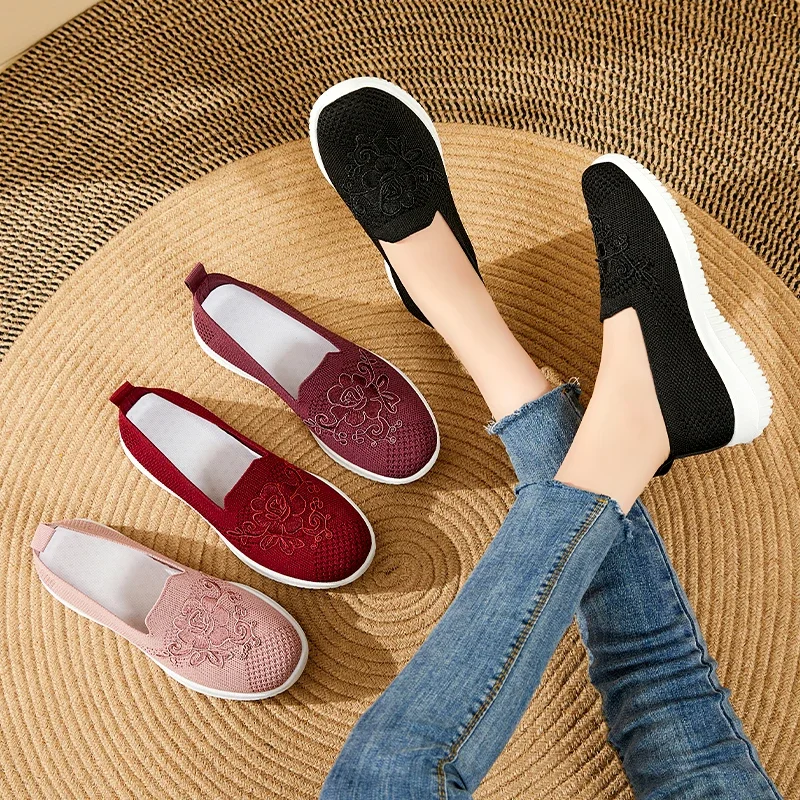 pink mary jane flats breathable women loafers soft nurse nursemates shoes woman orthopedic shoes casual strappy flats slip ons