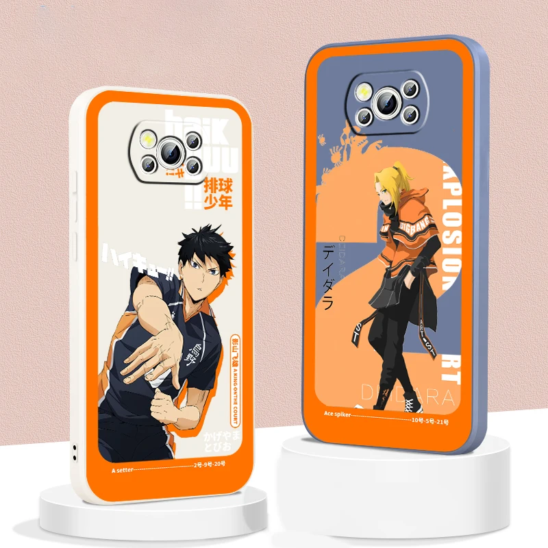 

Anime Haikyuu Japan Cartoon Liquid Rope Funda Phone Case For Xiaomi Mi Poco X4 X3 C40 C3 M4 M3 F4 F3 GT Pro NFC 5G Soft Cover