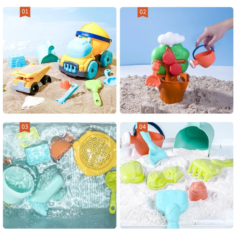 

Beach Sand Water Toy Set for Kids BPA Free Molds Smoothing Sand Sifting Funnel