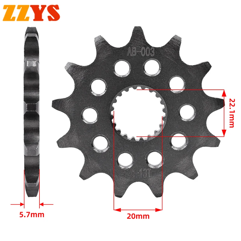 Передняя Звездочка с 13 зубьями для Yamaha Off Road WR250 WR250F Enduro Version 520-2001 WR 2010 F