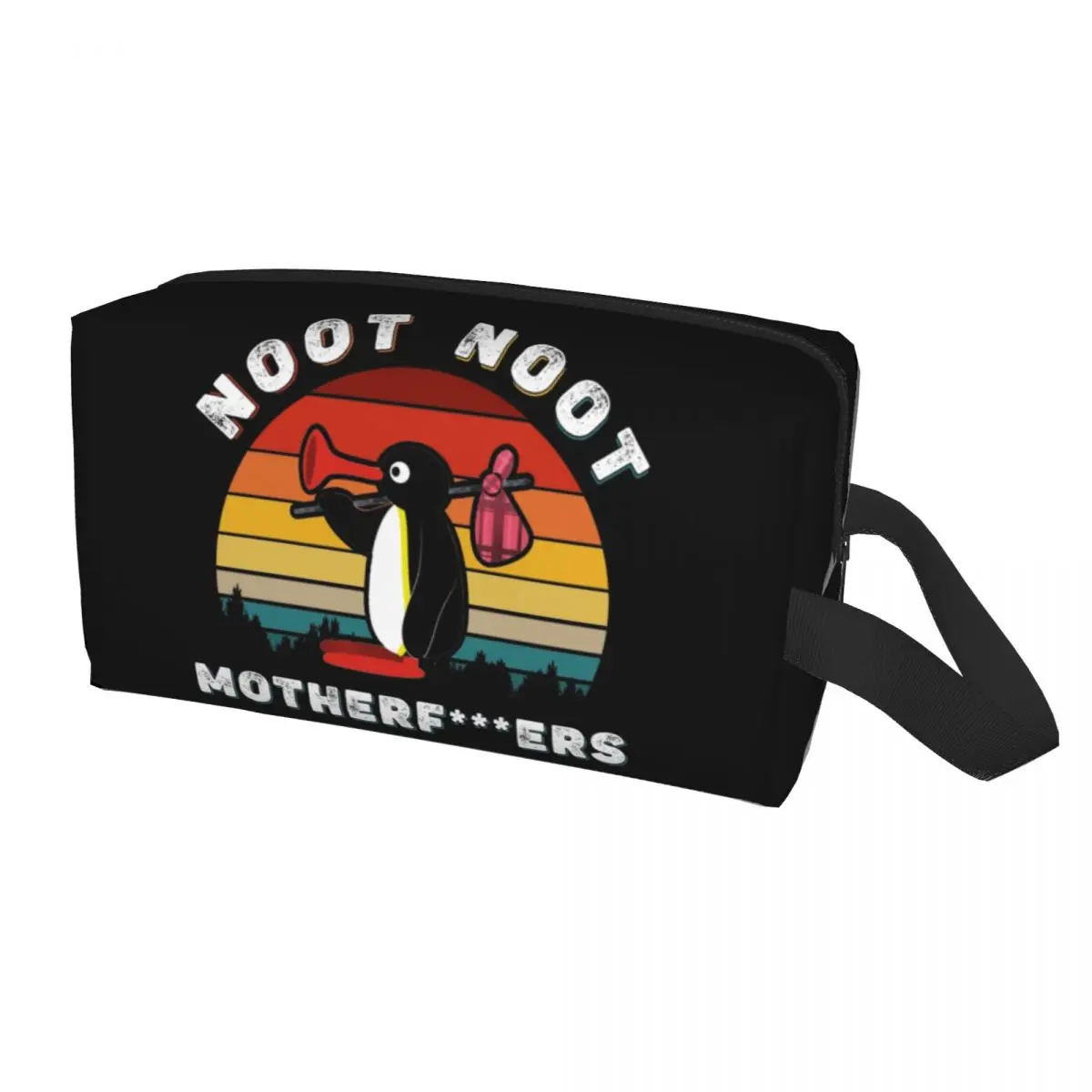 

Travel Pingu Noot Noot Toiletry Bag Kawaii Cartoon Penguin Meme Cosmetic Makeup Organizer for Women Beauty Storage Dopp Kit Box