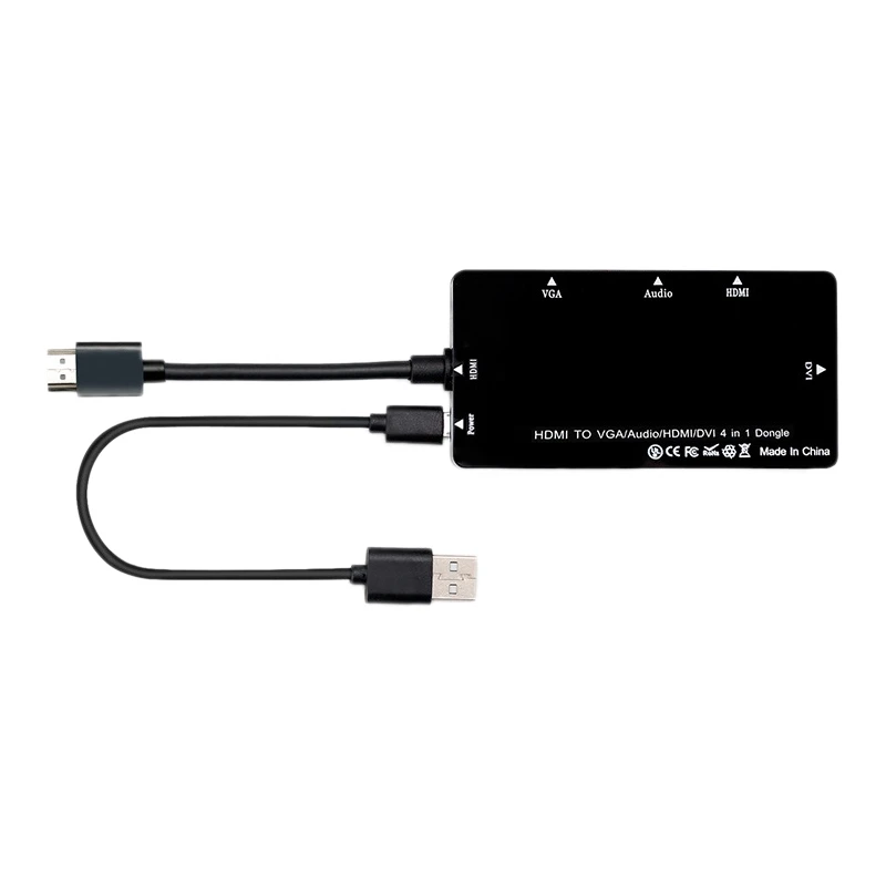 

Разветвитель HDMI 4-в-1, HDMI VGA DVI преобразователь дисплея, HD подключение для ноутбука, проектора HDTV