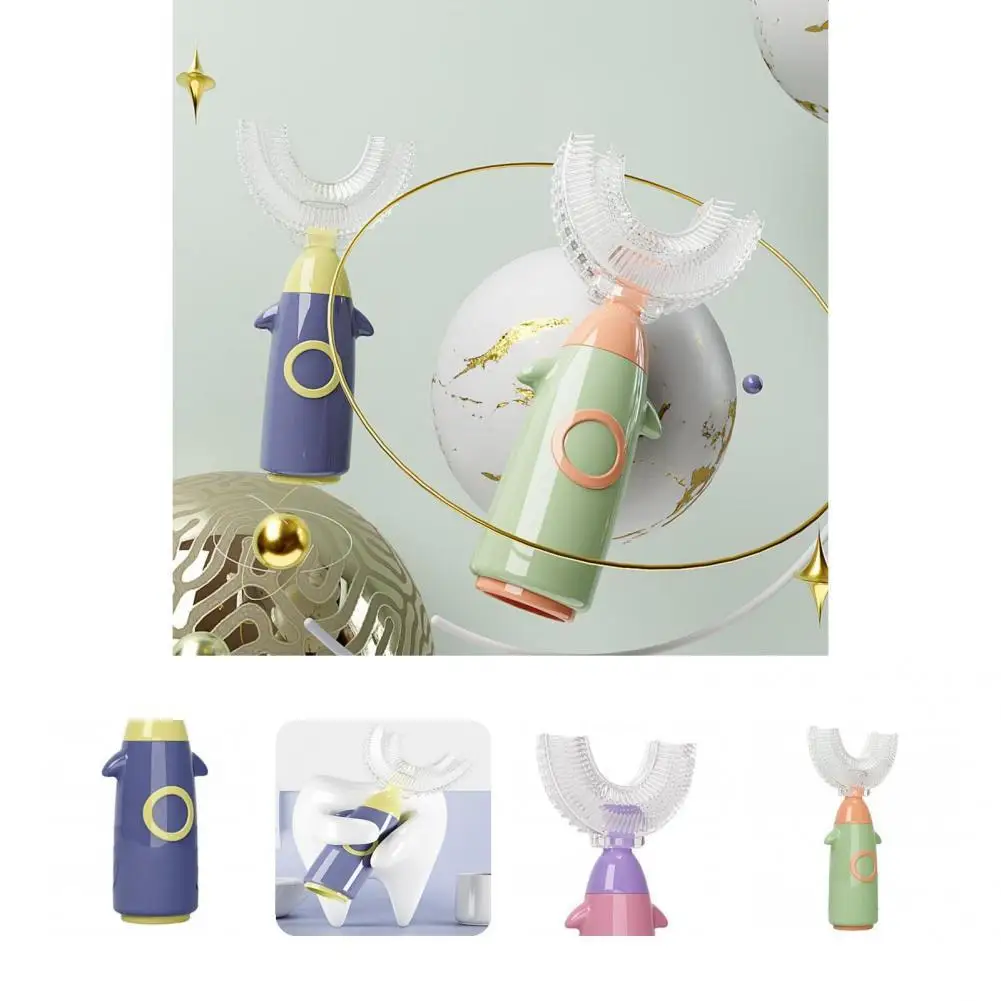 Отличная симпатичная детская отбеливающая U-образная зубная щетка 3 цветов зубная щетка с высокой плотностью щетинки для дома