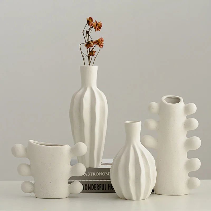 

Vilead Nordic Matte Ceramic Vase INS Pampas Grass Dried Flower Living Room Bedroom Interior Office Home Decoration Accessories