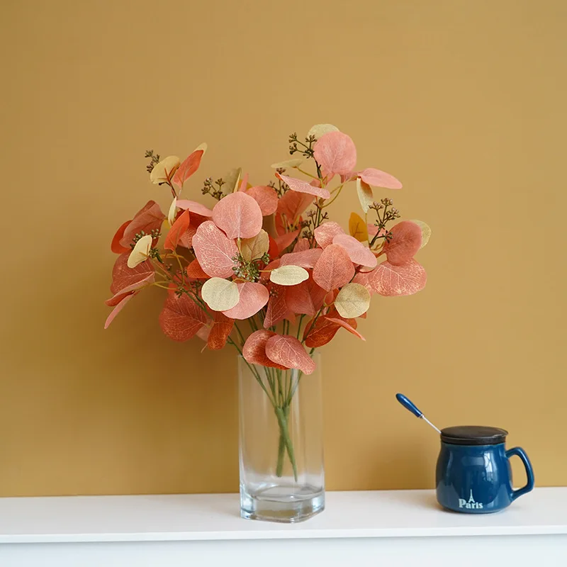 

Искусственный эвкалипт, яблоко, листья, зеленые растения, искусственный цветок, листья денег с фруктами, садовый декор для свадьбы, дома, тра...