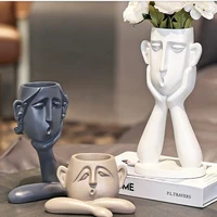 american country doll head sculpture vase ceramic craft home office store desktop decoration gift