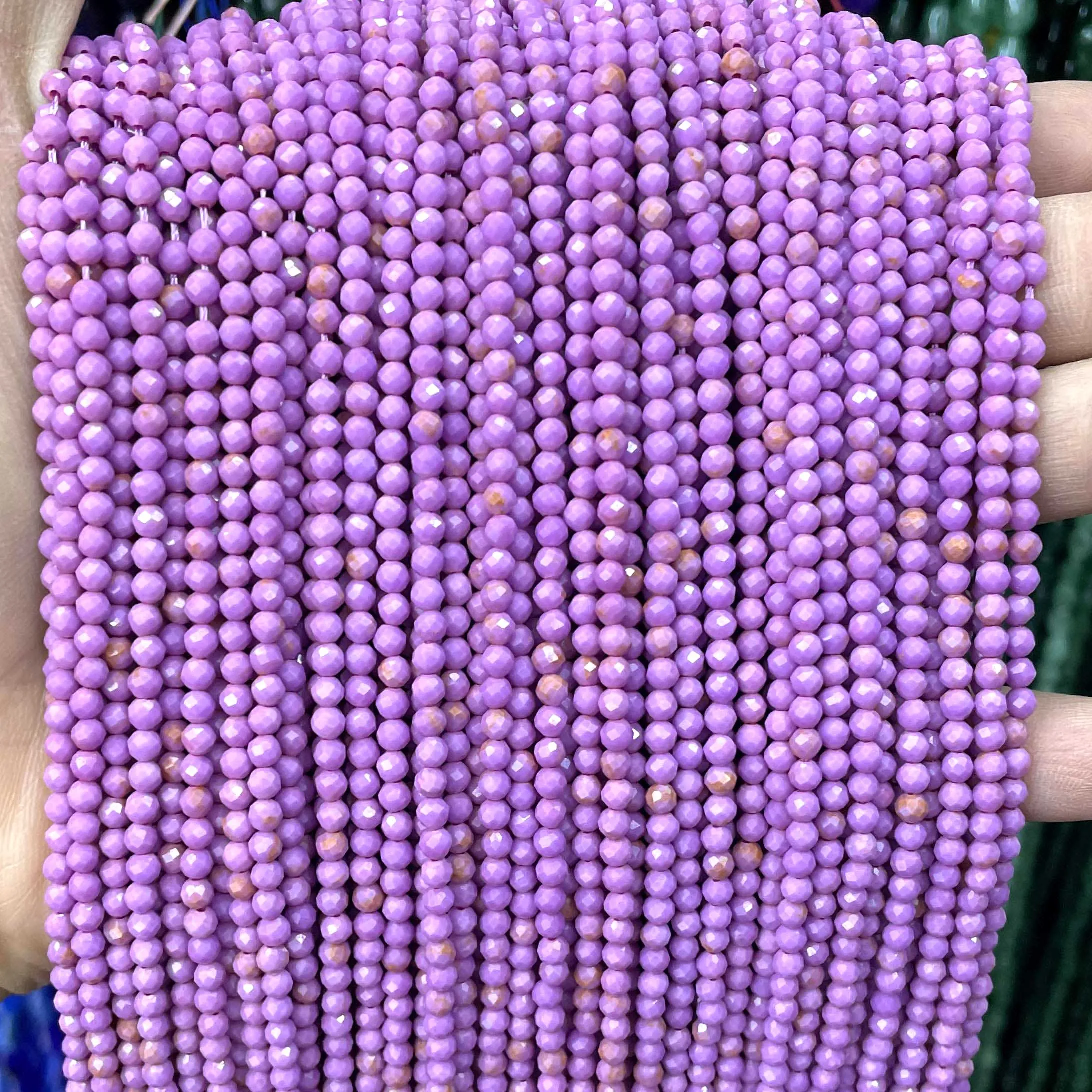 Граненый фиолетовый камень 2 3 4 мм Круглый минеральный из слюды для изготовления