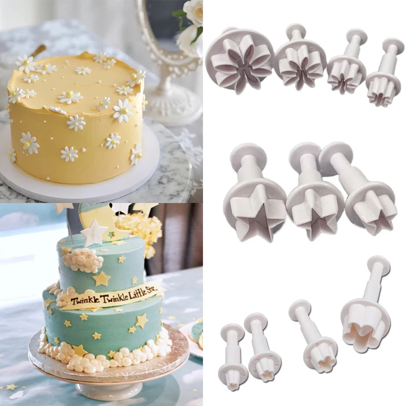 

Mini Star Flower Plunger Cutter Fondant Biscuit Embossed Stamp Mold Cookies Cutter Diy Cookie Tool Cake Baking Decorating Tool