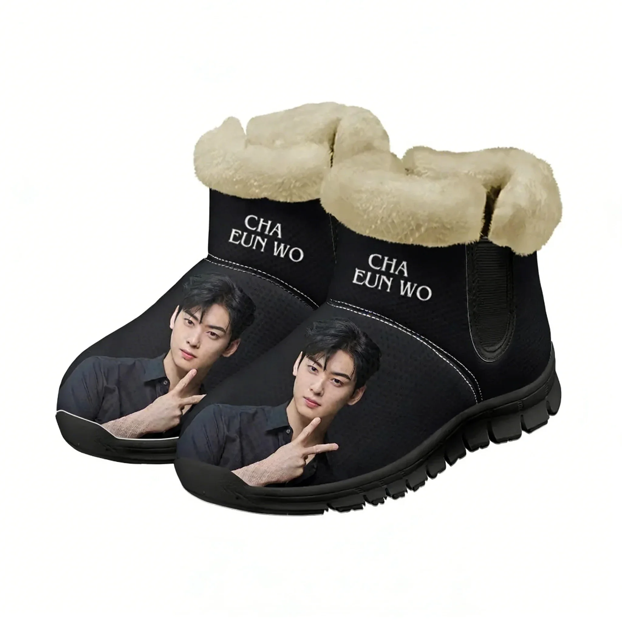 Фото Мужские зимние ботинки KPOP Cha EunWoo, женские подростковые кроссовки Yugi Muto с принтом, теплые, повседневные, легкие, спортивные, на заказ №4