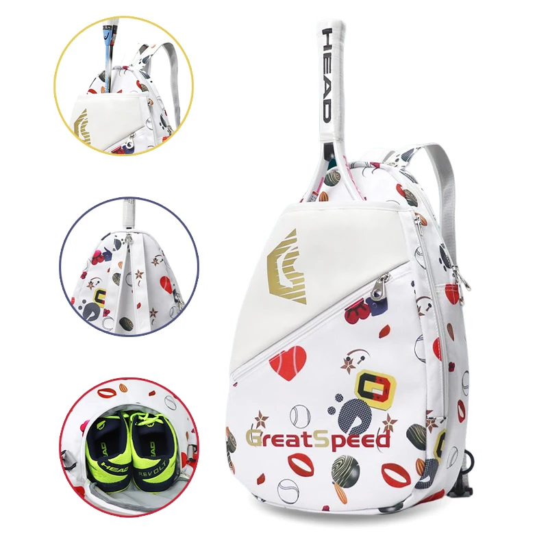 Greatspeed Tenis Racket Backpack with Sneakers Compartment 2 in1 Shoulder Sports Bags Kids Badminton Tennis Bag