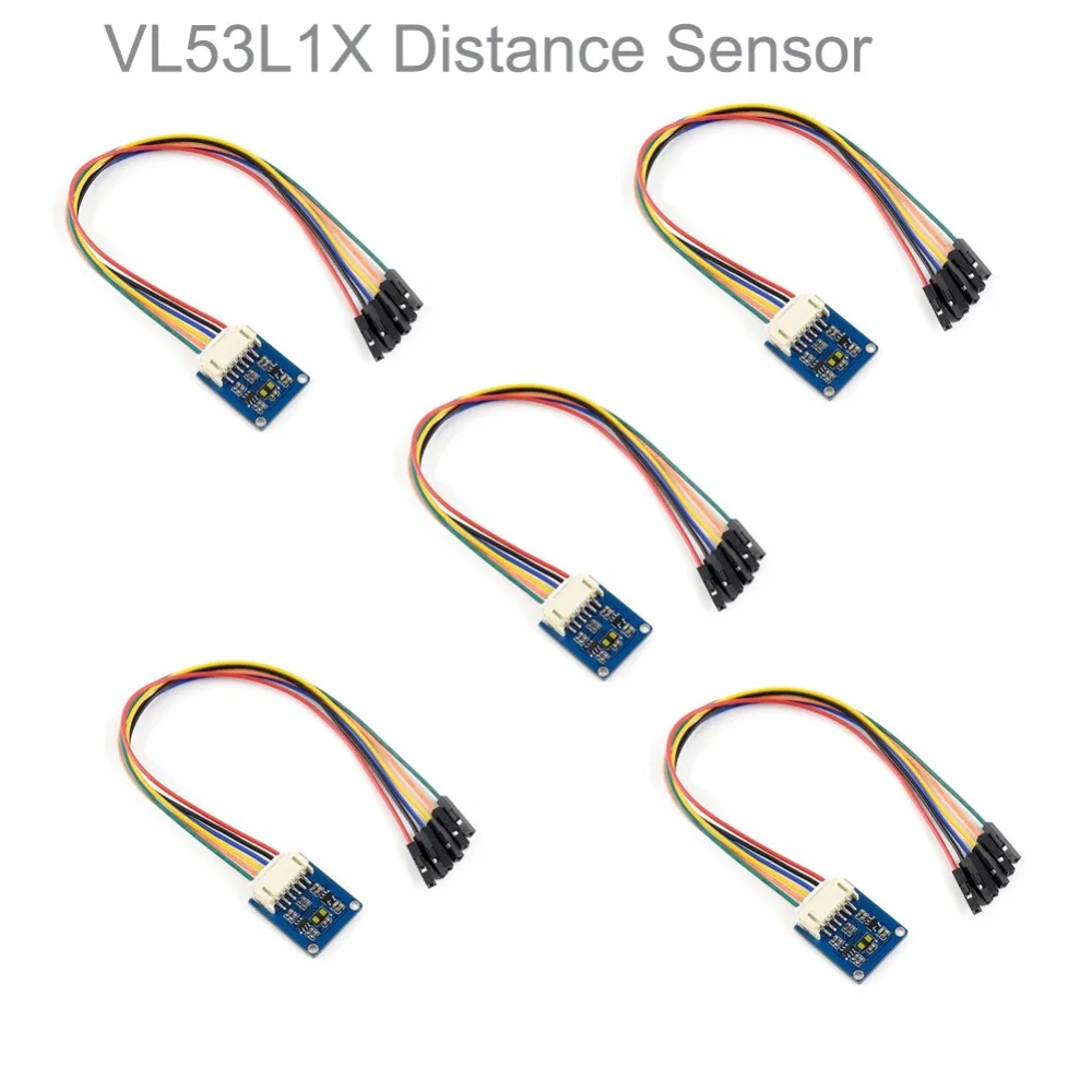 

5pcs VL53L1X ToF Time-of-Flight Long Distance Ranging Sensor Ranging up to 4m 50HZ IIC 3.3V 5V for Arduino Raspberry Pi
