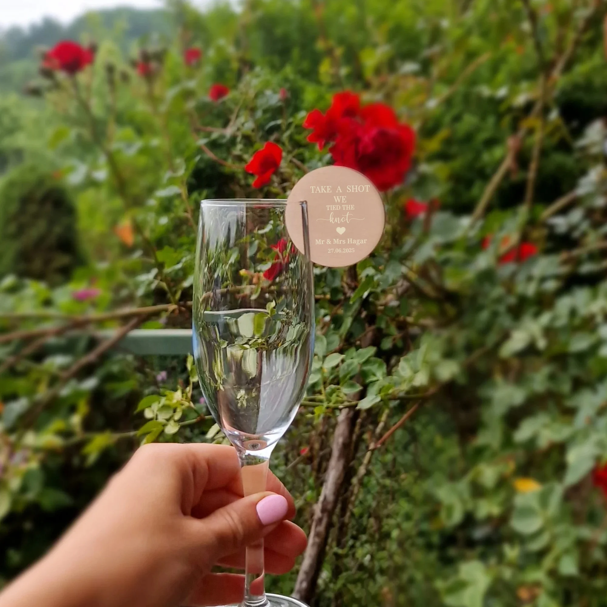 Персонализированные акриловые бирки для напитков круглые диски с именем