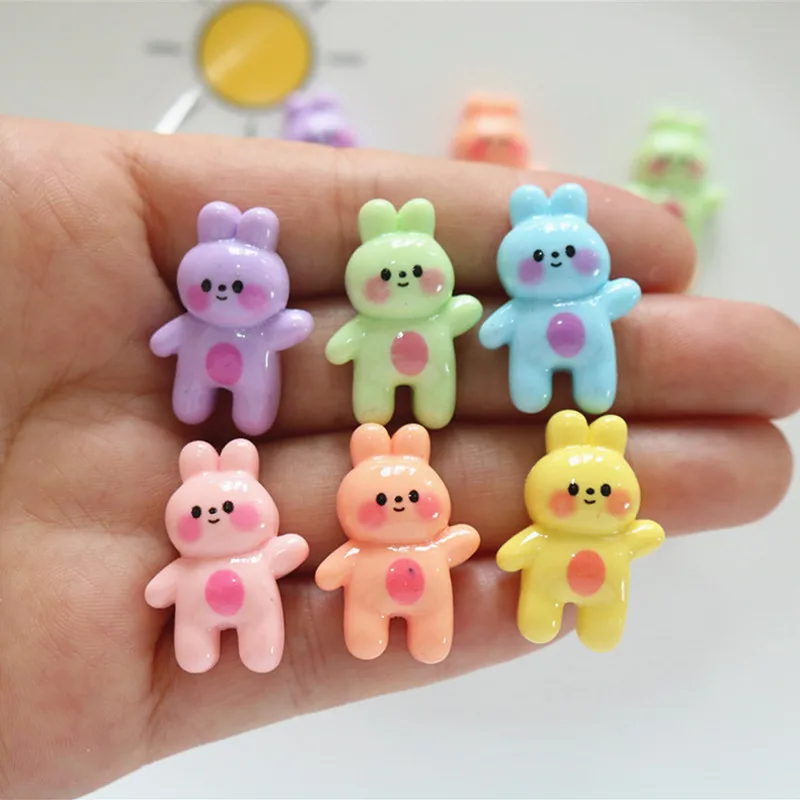 

100pcs New Kawaii Cartoon Rabbit Resin Flat Back Cabochon Scrapbook DIY Party Embellishments Accessories