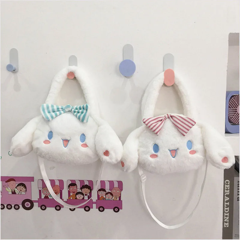 

Kawaii Sanrio Cinnamoroll Plush Handbag Female Student Large-Capacity Doll Messenger Bag Children's Shoulder Plush Bag Gift Toy