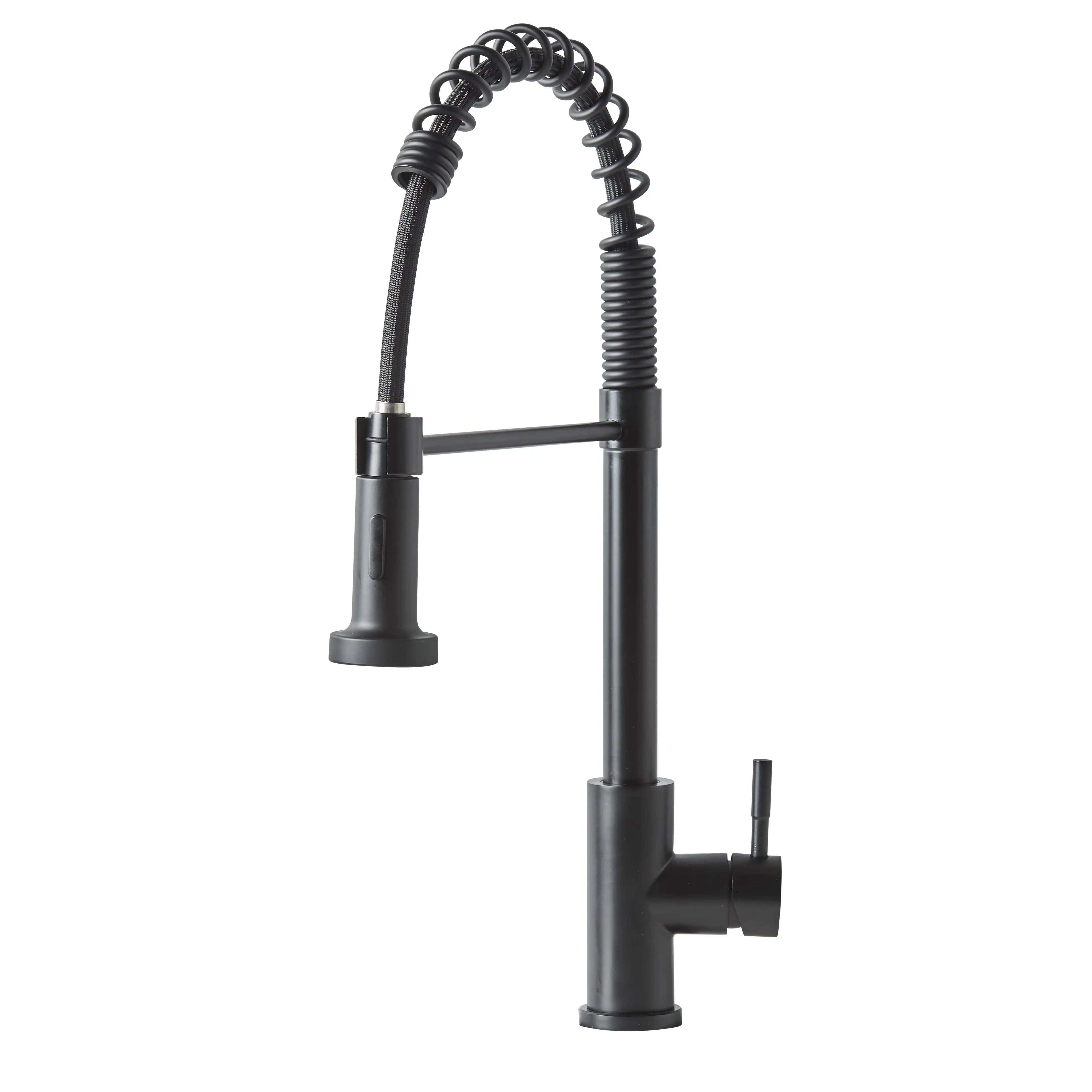 

Better Homes & Gardens Elmont Single-Handle Spring Neck Pull Down Sprayer Kitchen Faucet, Matte Blackmodern kitchen faucet
