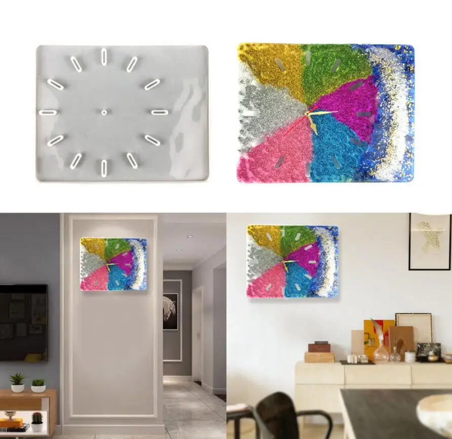 Часы большого размера силиконовая форма сделай сам квадратные круглые часы для