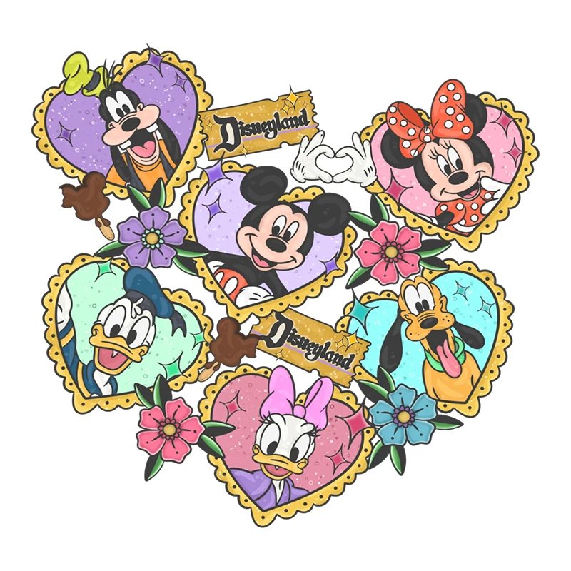 Термопереносные наклейки с Микки на День святого Валентина для одежды виниловые