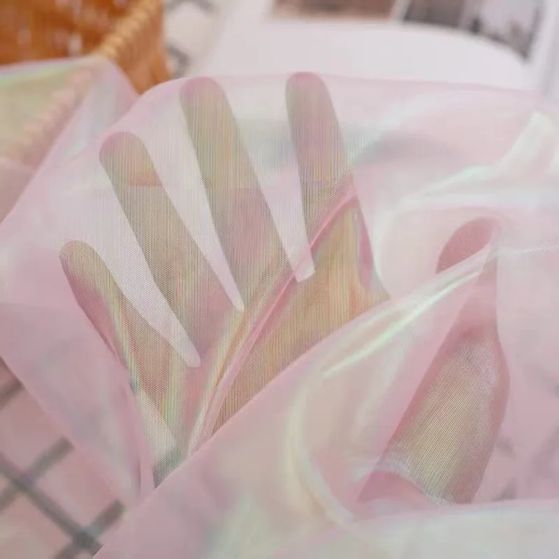 Высококачественный лазерный материал из стекла и Марли цветная органза фон для