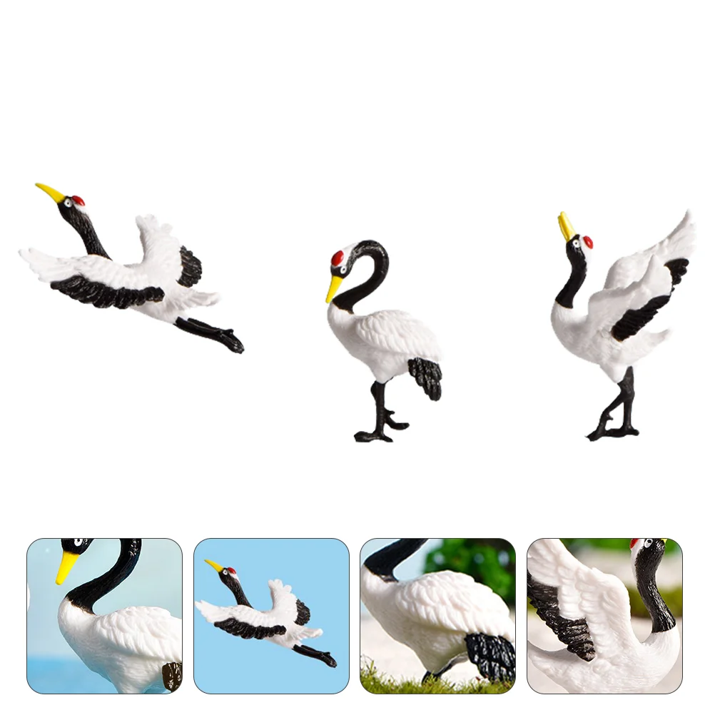 

Bird Crane Statue Red Crowned Mini Garden Miniature Decors Micro Figurines Animals Model Decoration Landscape Figure Figurine