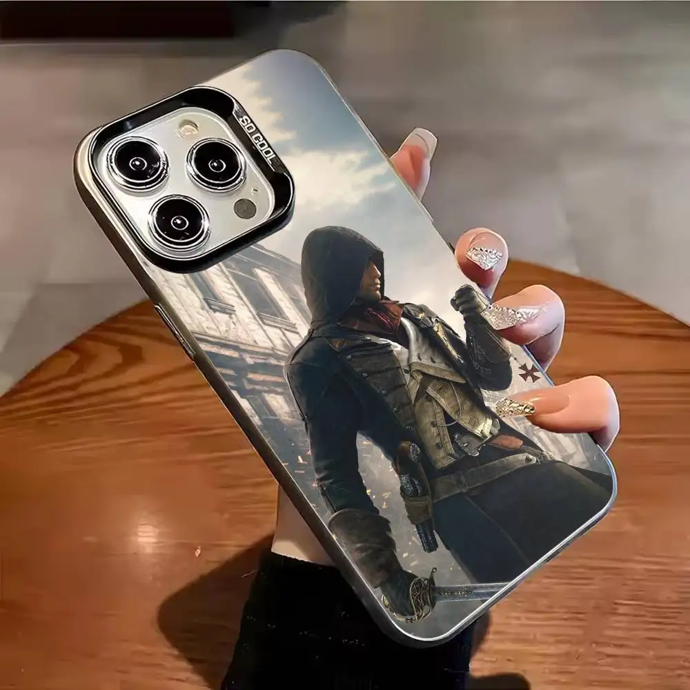 Чехол для телефона Game A-Assassins C-Creed Shadows для iPhone 17 16 15 14 13 12 11 Pro Max Plus, матовый, серебристый, цвета конфет. (art.: 3920dc8af415c) - 3920dc8af415c