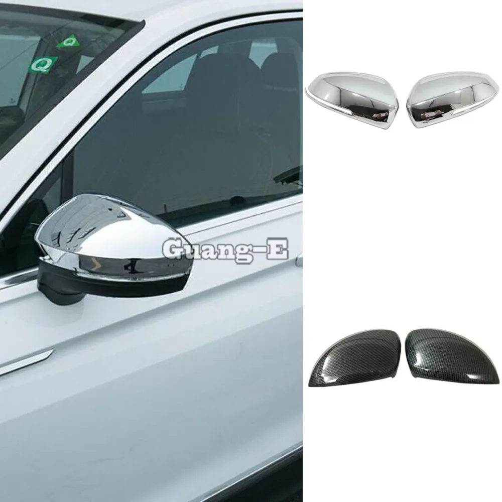 Car Stick Rear View Eyebrow Side Glass Mirror Trim Frame Hood Part For Volkswagen VW Tiguan L MK2 2016 2017 2018 2019 2020 2021