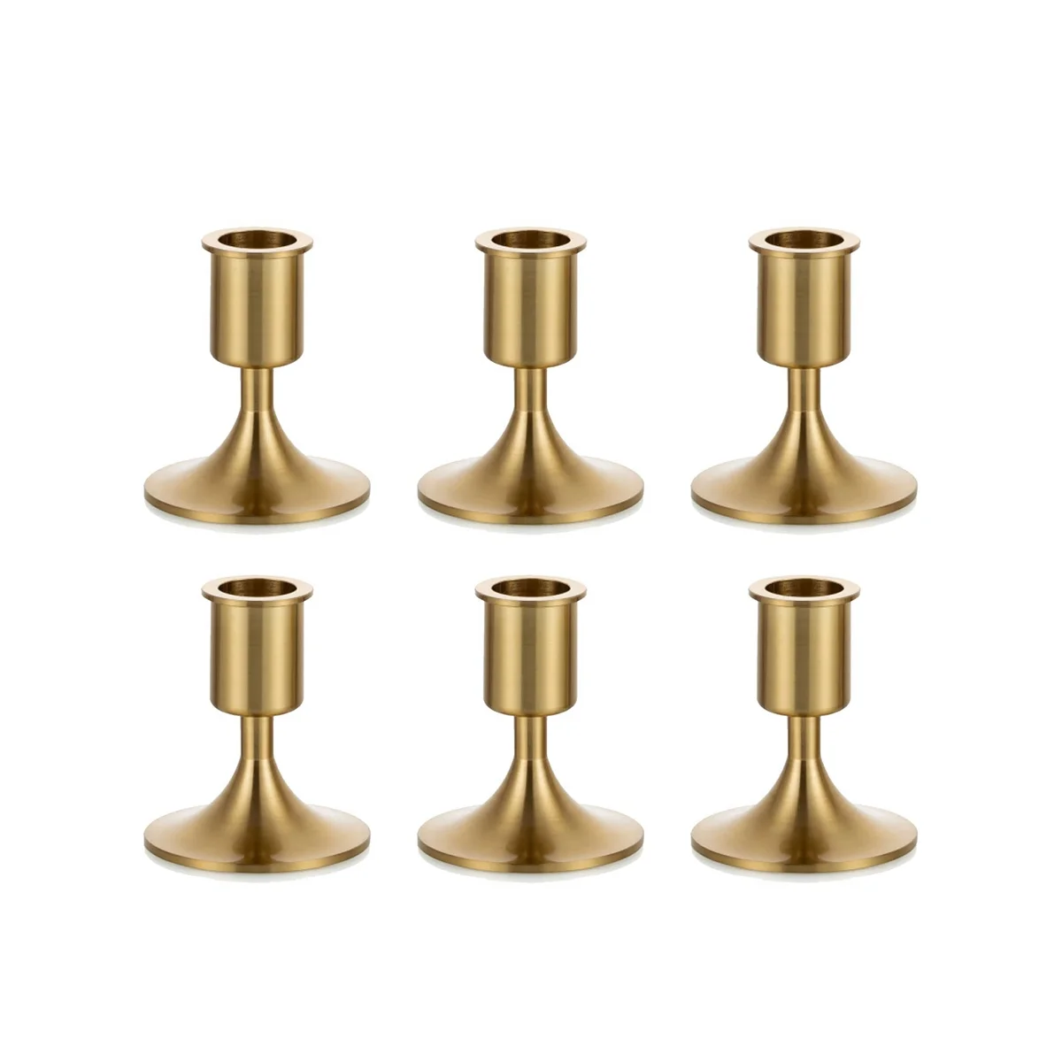 Gold Taper Candles 6pcs Candle Stands Decorative Christmas Metal For Tapered Candles Iron Vintage Retro