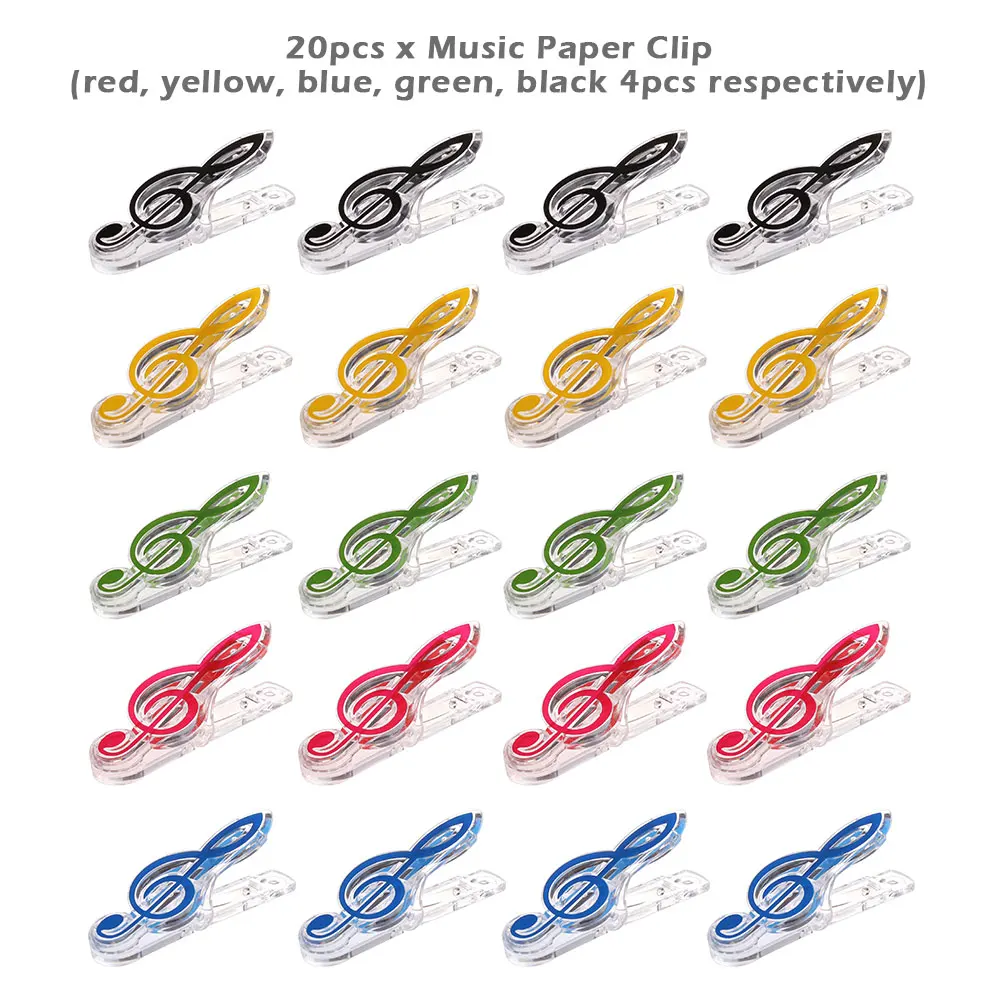 

20pcs For Reading Wide Use Page Holder Music Paper Clip Thick Durable Plastic Transparent Portable Book Bookmark Multi Coloured