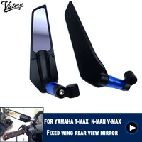 motorcycle fixed wind wing rearview mirror foldable for yamaha fz25 aerox nvx 155 nmax xmax vmax smax