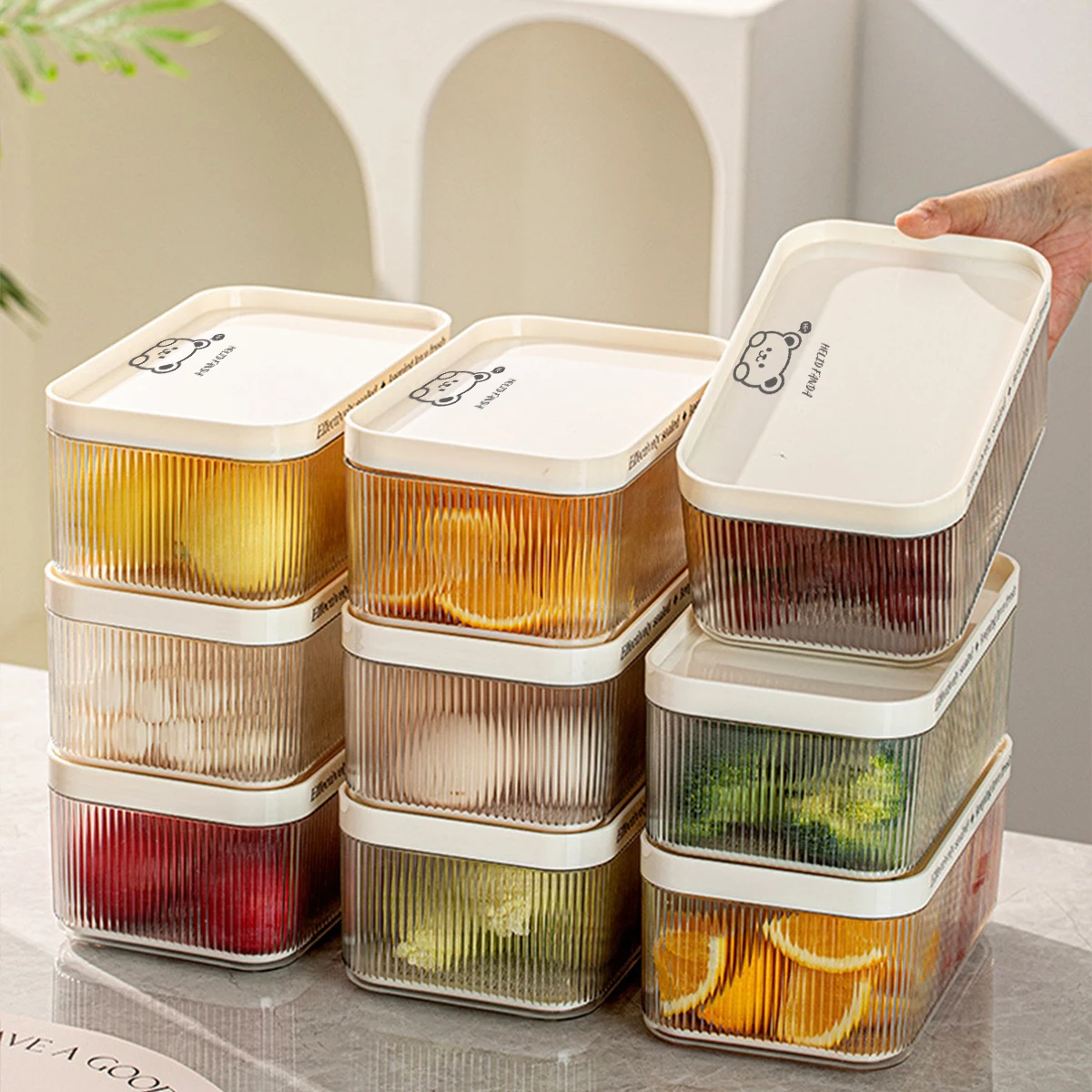 WORTHBUY Стабильный ланч-бокс с местом для хранения в холодильнике органайзер овощей