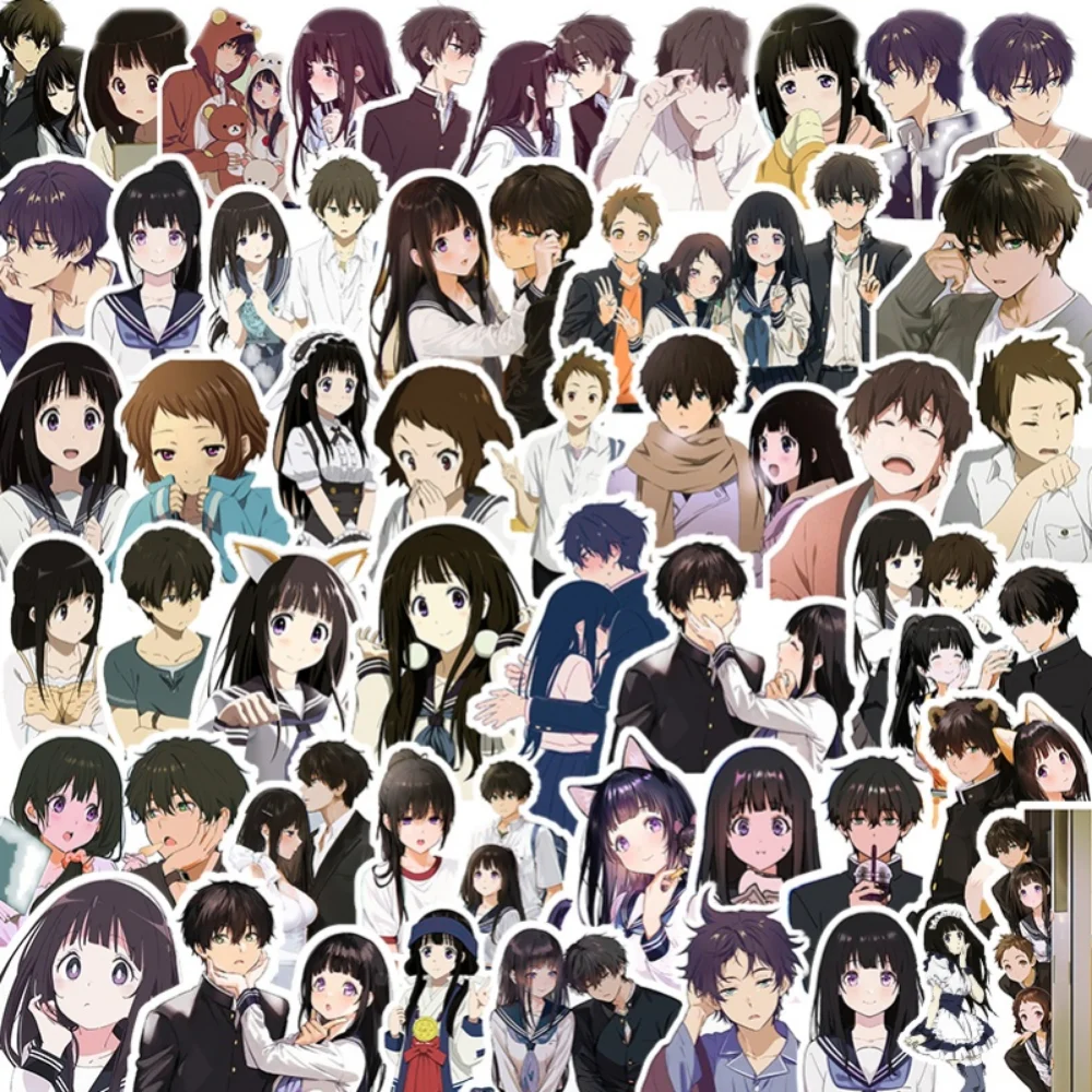 

56 шт. аниме наклейки Hyouka ореки хаотаро читанда эру Ибара маяка наклейка для холодильника автомобильный шлем Сделай Сам Подарочная коробка велосипед гитара