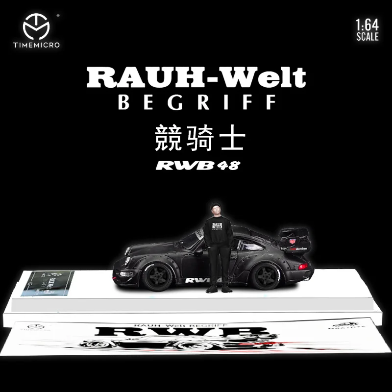 

TM 1:64 Time Micro RWB 964 Black Speed Knight Warrior Gold Wheel с Диона, коллекция кукол из сплава, Миниатюрные модели автомобилей