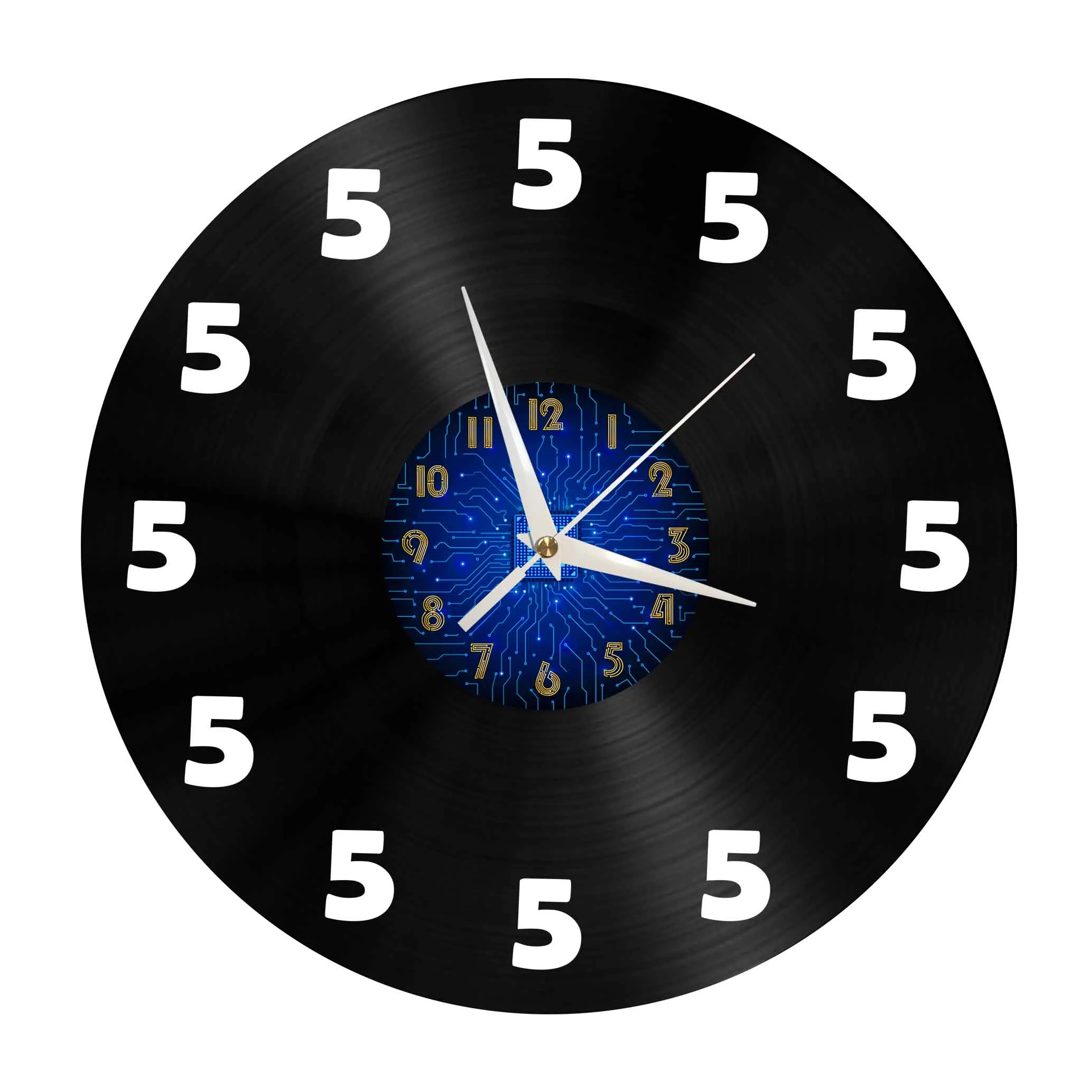 

Number 5 Elements 12 Inch Vinyl Record Wall Clock, Battery Operated Silent & Non-ticking
