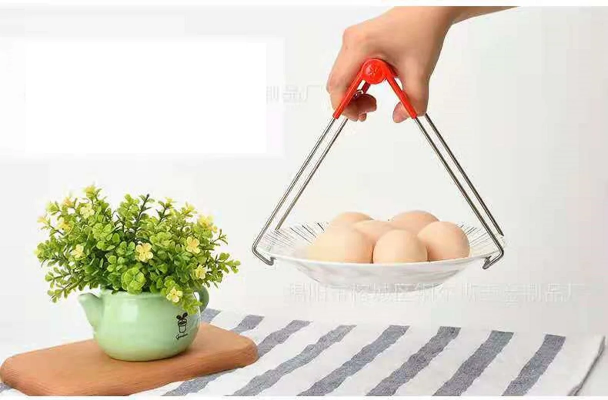 

Stainless Steel Foldable Hot Dish Clip Non-slip Antiscald Bowl Clip Plate Clip Steamed Dish Clip Holder Hand Holder Kitchen Tool