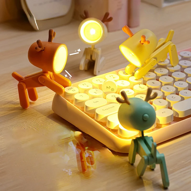 Kawaii Mini Led Desk Lamp Cute Book Night Lights For Bedroom Study Office Reading Eye Protection Small Table Lamp With Battery