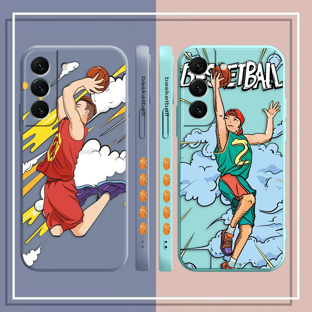 Case For Samsung Galaxy S23 S22 S21 S20 FE S11 S11E S10 S10E S9 S30 Ultra Plus 4G 5G Case Fundas Cqoues Shell Basketball Cartoon