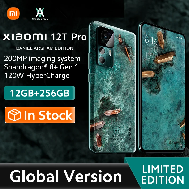  Global Version Xiaomi 12T Pro DANIEL ARSHAM EDITION Snapdragon 8+ Gen 1 Smartphone 200MP Camera 120W Hypercharge 6.67" DotDisplay 