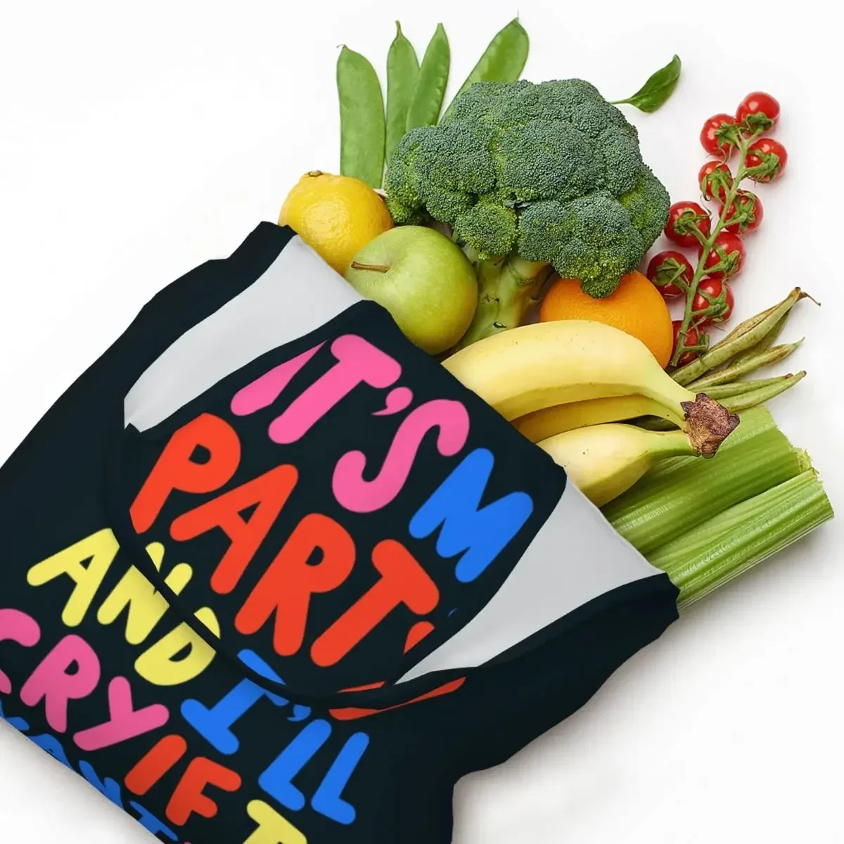 Сумки-тоут с милым принтом It's My Party для покупок портативные холщовые сумки на