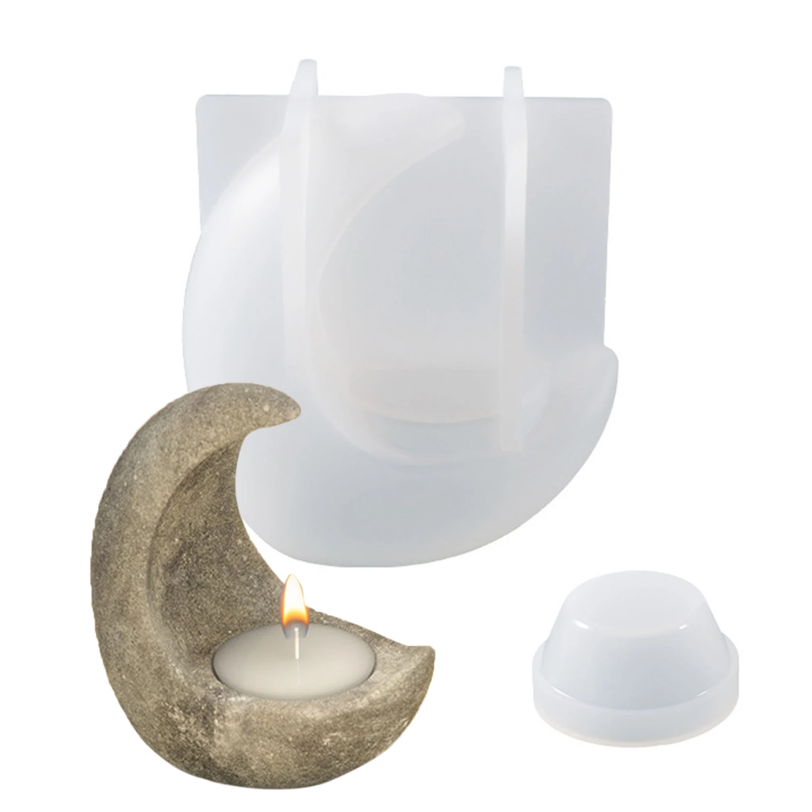 

Moon Tealight Candles Holders Resin Mold Silicone Candle Holder Molds Tea Light Candle Container Making Accessory For Epoxy
