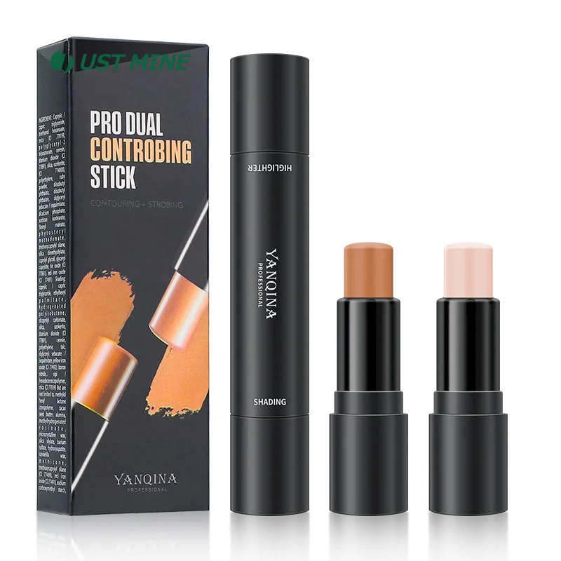 

3 Dimensional Concealer Double Headed Highlight Stick Moisturizer Brighten Shadow Natural Contouring Women Face Makeup Cosmetics